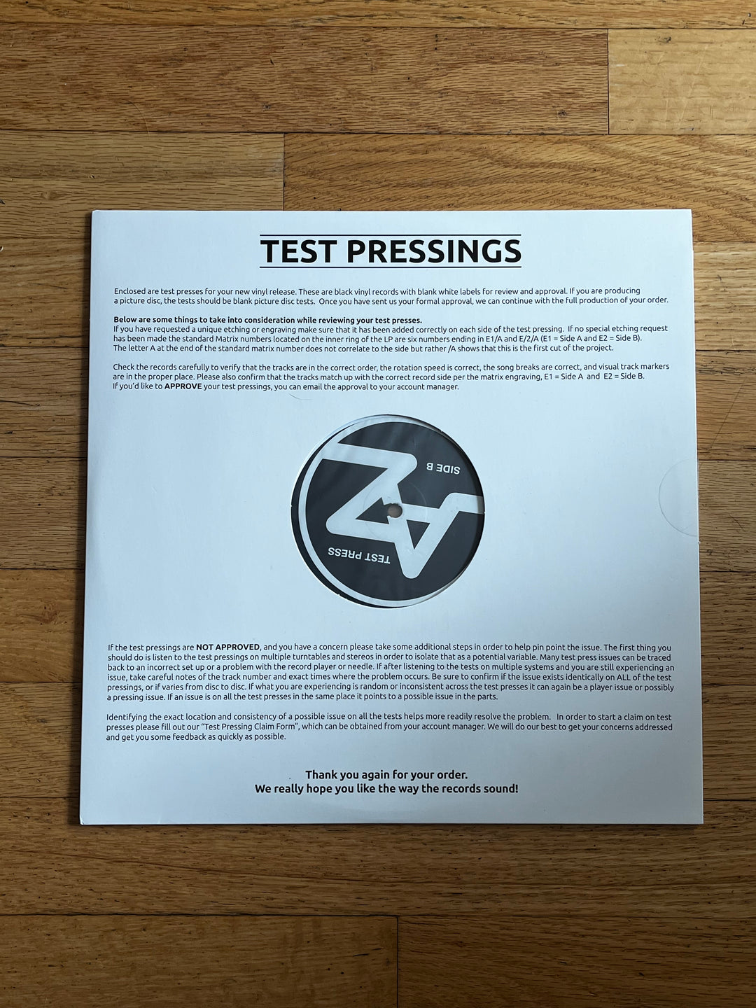 White Line Fever 2025 Test Pressing (2xLP)