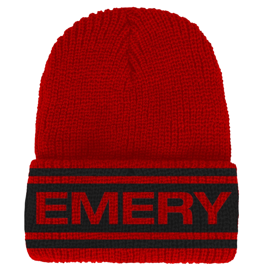 Emery Red Knit Beanie